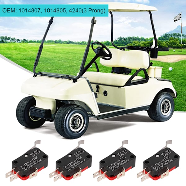 4 stk. 3-polet gulvpedalboks mikrobryder 1014807 Universal til Club Car DS Precedent