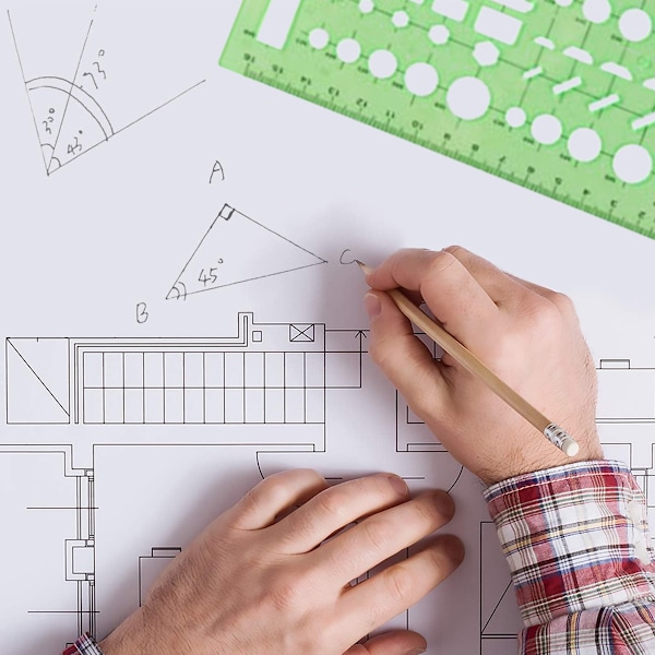 Piirustusmallisetti Viivotin DIY opiskelijoiden stensiilit piirustus ympyrä