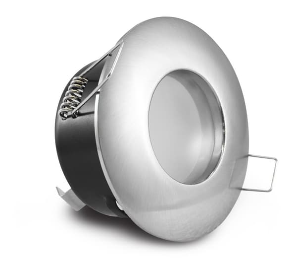 Set med 1 ramar för infällda spotlights, borstat rostfritt stål, Används för badrum vardagsrum kök sovrum