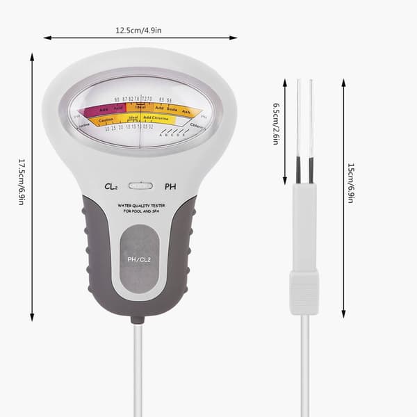 2-i-1 Bærbar Digital Vandkvalitet PH og Klor Testmåler til Pool Vandkvalitet Analyse