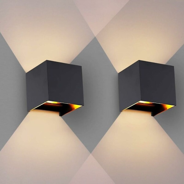 Mångsidig Utomhus- och Inomhusbelysning, Modern Armatur 3000K Varmvitt Rostfritt Aluminium Vägglampa med Justerbar Ljusvinkel för Vardagsrum,