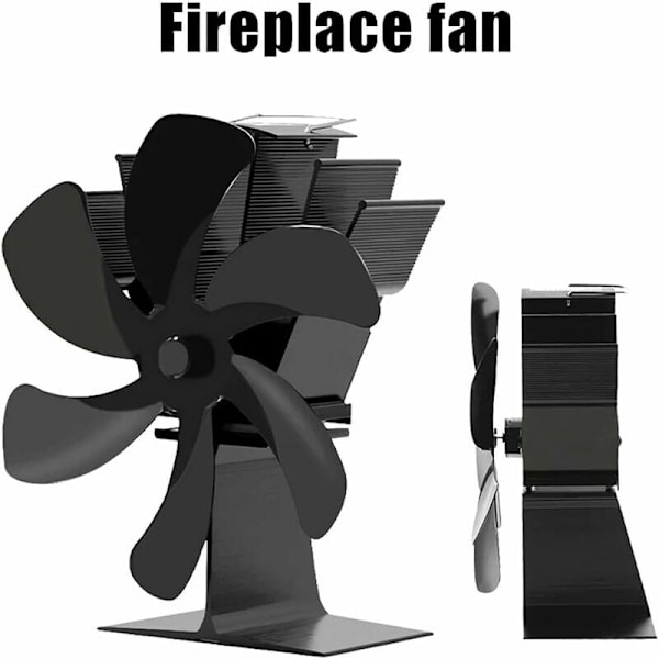 Värmedriven Fläkt för Vedeldad Kamin, Tyst Termoelektrisk Kaminfläkt för Effektiv Värmecirkulation från Kol- och Pelletskamin, Låg