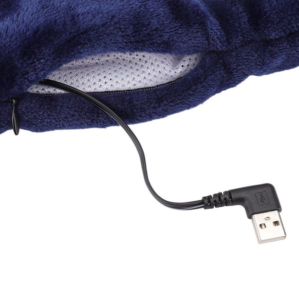 Uppvärmd halsduk USB-driven mjuk varm smärtlindring vibrationsmassage enfärgad uppvärmd nacklinda för vuxna äldre kungligblå