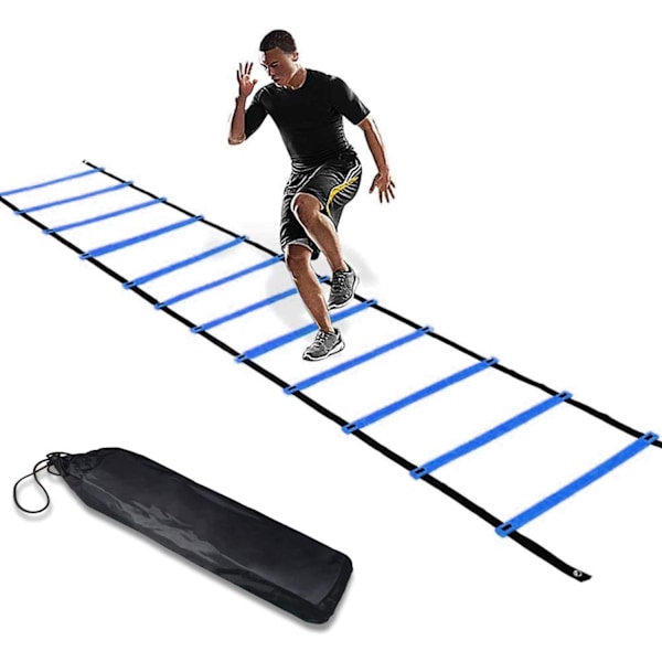 Pace Ladder Fodboldtræning Agility Ladder 6m Træningssæt Hurtighedsstige Koordinations Fodboldtræningsstige med Taske