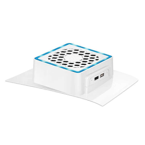 Sidemonteret køleventilator med LED-lys, 2 USB-porte, spilkonsol køleventilator, sidekøler kompatibel med PS5 SLIM