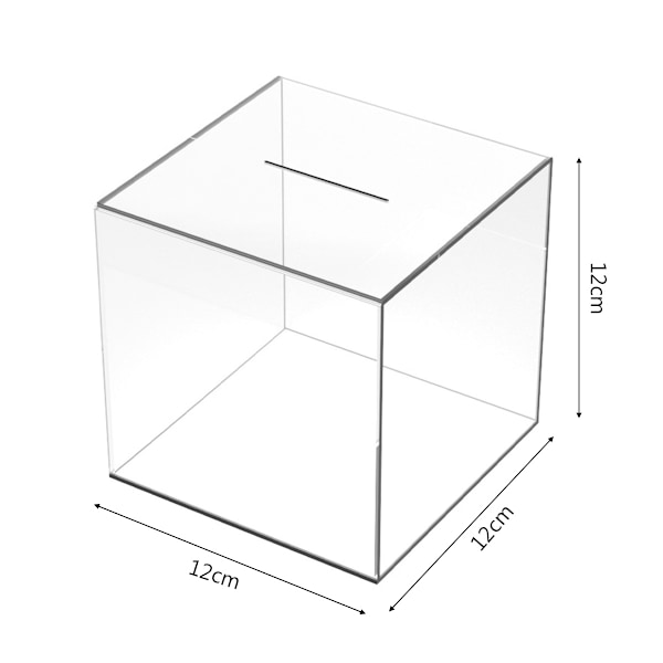 12cm Spargris Acryl Klar Støvfri Terning Pengebokse Opbevaring Pengeopsparing Box