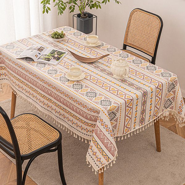 Boho pöytäliina vedenpitävä pöytäliina Boho puuvilla pellava