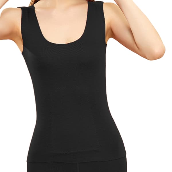 Basic dame camisole termisk undertøj, tyk foret tanktop, sort