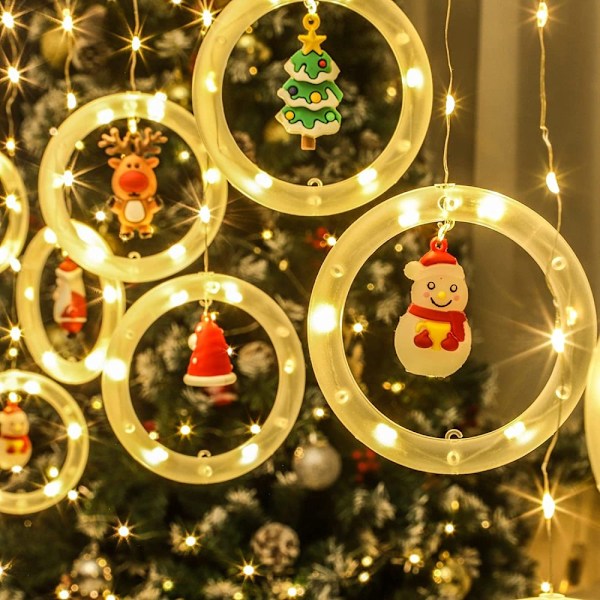 Jul Ljusslinga Gardin, Inomhusdekorationer Med Blinkande Julbelysning, 3M x 0.5M Högkvalitativa Säkra Och Hållbara Varmvita Leds, För Hem, Rum,