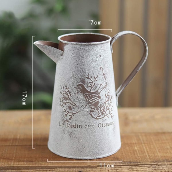 Rustik Vas Franskt Stil Land Primitiv Kruka Vintage Zink