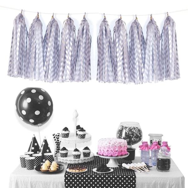 30 kpl Paper Tassels -riipuksia, DIY-riipusnauha, raidallinen paperi