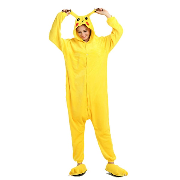 Children Jumpsuits Costume Animal Onesie Nightgown Pajamas Hoodies Sleepwear Cosplay Mardi Gras Costume Christmas Halloween (Pikachu 140cm)