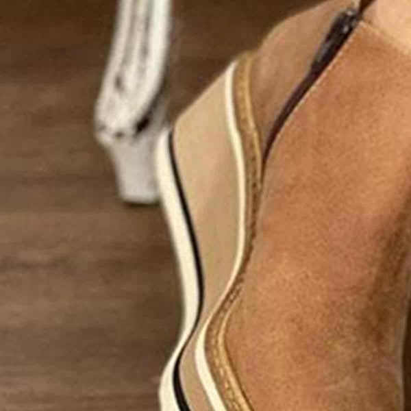 38; Khaki Kvinders Premium Solid Farver Kile Ankelstøvler Rundtået Fodtøj Kiler Casual Sko Moderigtige