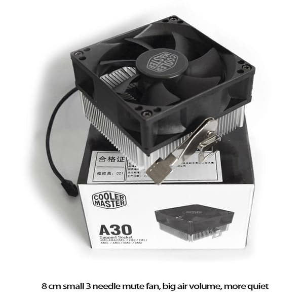 2x A30 CPU-kjøler 80mm Stille Vifte PC-kjøler For AMD AM4 AM3 AM3+ AM2 AM2+ FM2 FM2+ 80mm Datamaskin C