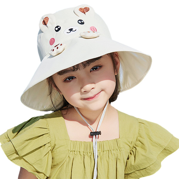 Bomullshatt med bred brem Solhatt Kant Sommer UV-beskyttelse UPF Hatt