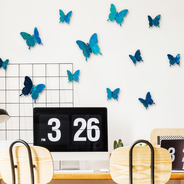 Butterfly Wall Decor 24 PCS, 3D Butterflies Stickers for Party