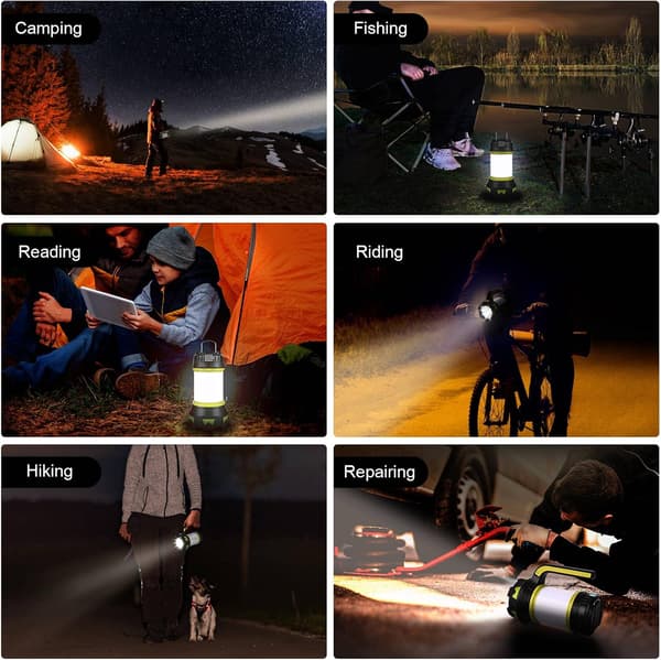 Camping Lanterne, USB Genopladelig LED Camping Lampe Dæmpbar IP65