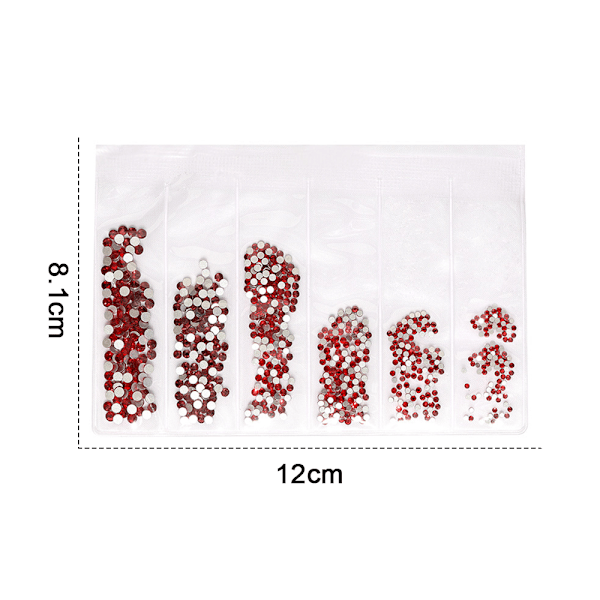Blandet størrelse flatbak glasskrystall rhinestones