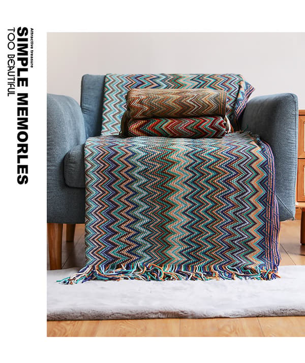 Boheme Kastetæppe Aircondition Lur Tæppe Tyk Sofa Bl