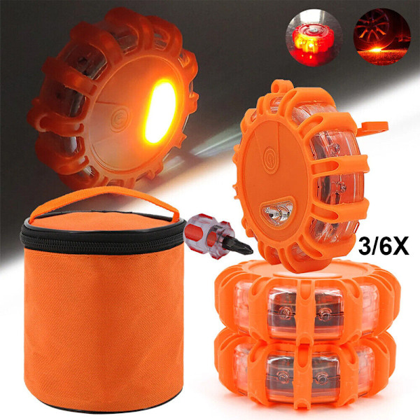 3/6 stk Advarselslys Bil Advarselslys LED Advarselslys Vandafvisende LED Advarselslys