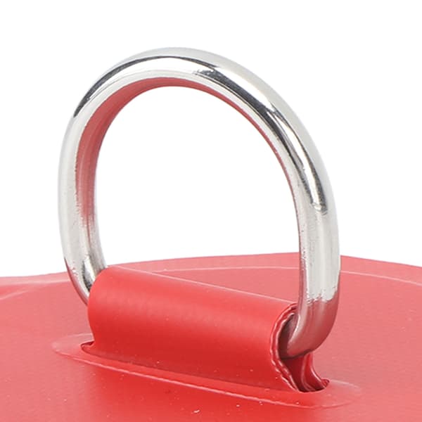 4 stk Røde D-ring Patch PVC Rund Form Sterk Rustfritt Stål D-ring Pute for Båt Flåte Padle Brett