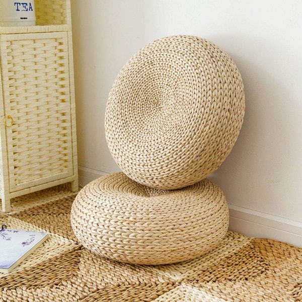 Olkipehmuste Rattan-Futon Meditaatio Meditaatiopehmuste Käsin Kudottu Futon Paksuuntunut Ruohon Pier Tatami Ikkunaluukun Pehmuste