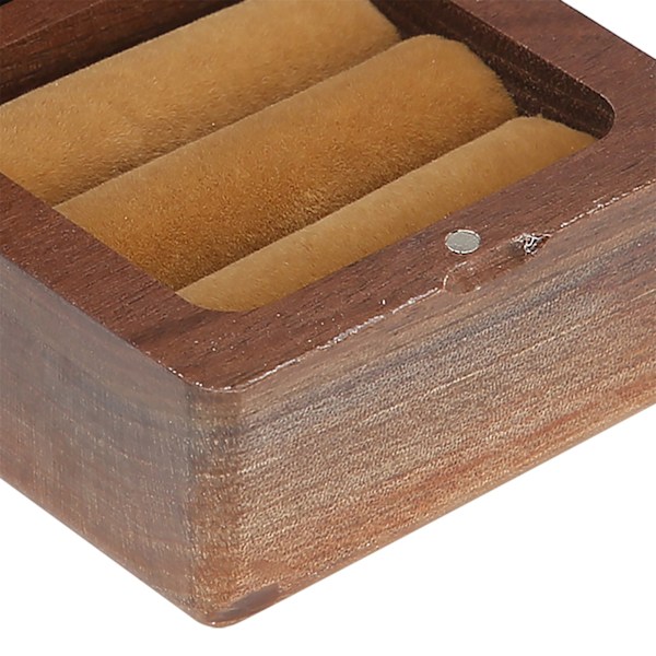 Träringlåda Smyckesförvaring Display Case Organizer för Förslag Bröllopsceremoni