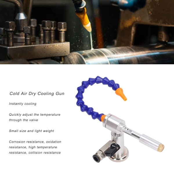 6 stk. Sæt Koldluft Tørringspistol 7 Bar 520BTU Aluminium Legering Fleksibel Vortex Tube Koldluftpistol