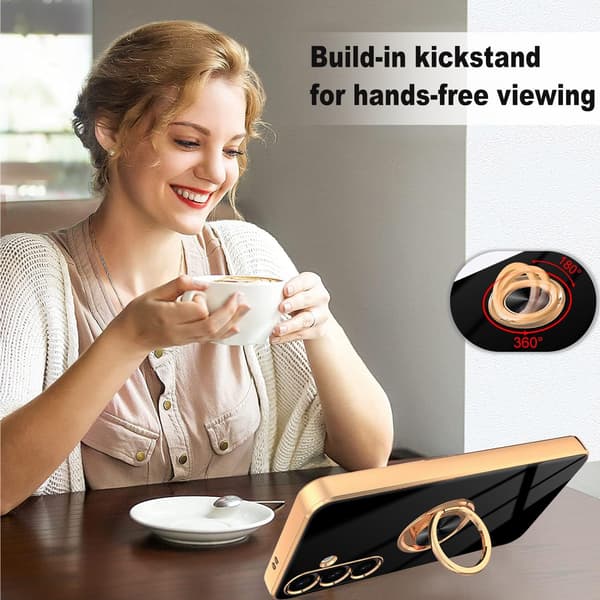 Samsung A55 5G Elegant & Stødsikkert Cover med Ringholder Fejlfri - Sort