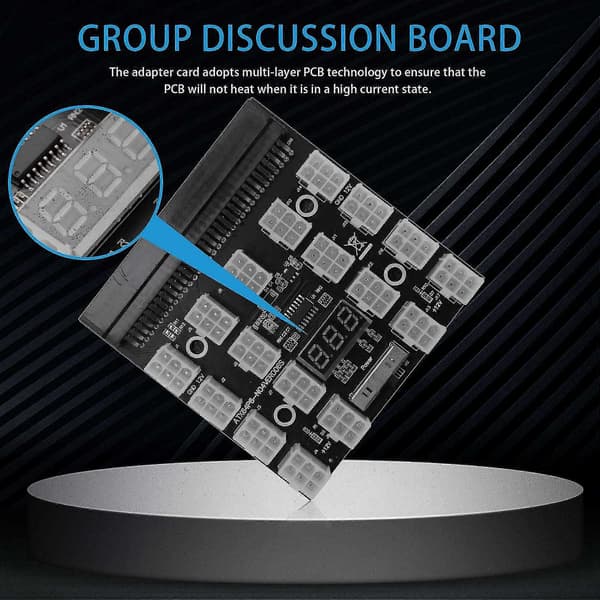 Breakout Board 17 Port 6pin LED Display Modul Serverkort Adapter Til 1200w 750w PSU GPU Miner Mini