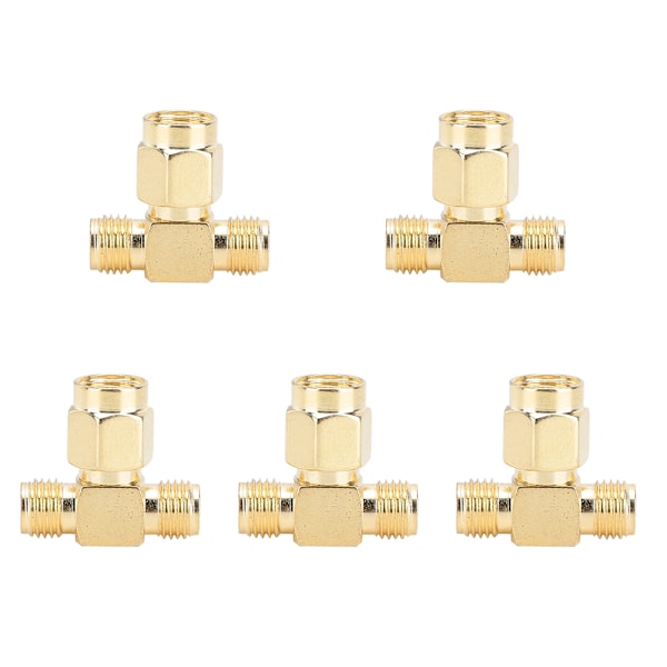 5 stk. Forgyldte Messing 50 Ohm SMA Han til Dobbelt SMA Hun Adapter med Standard Polaritet
