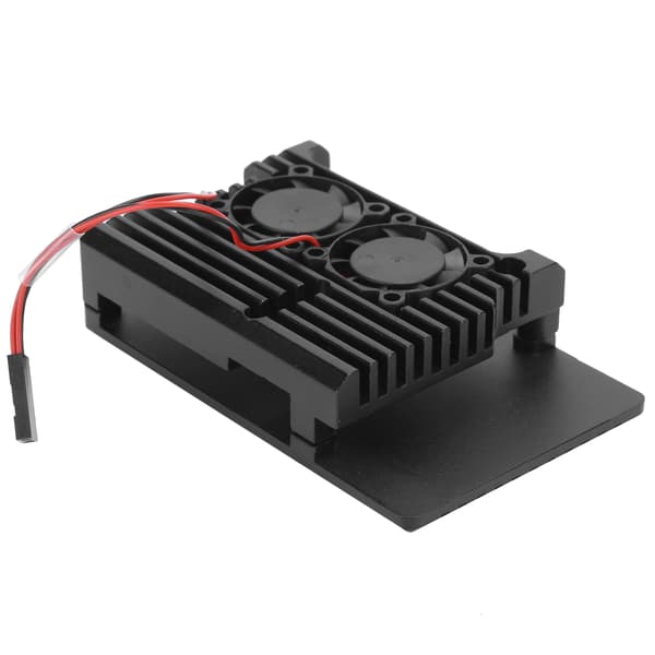 Aluminium Case med Dobbelt Ventilator Køleskal til Raspberry Pi 4B Computertilbehør