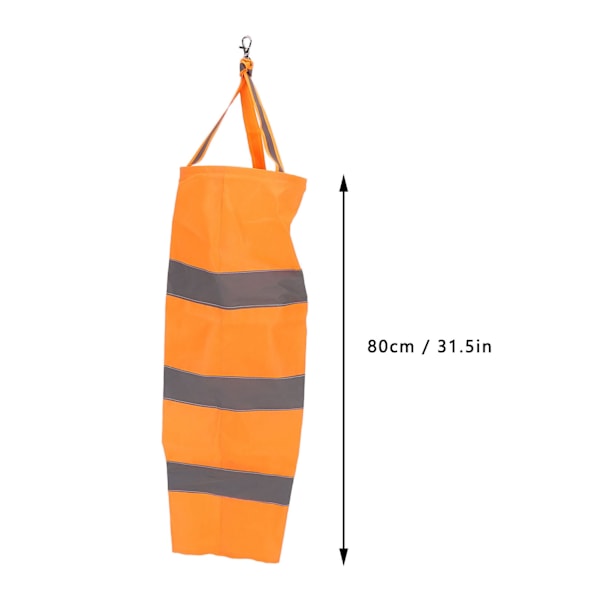 Reflekterende Vejr Vindstrømpe Vindretningsindikator til Udendørs Lufthavn Farm Have Parker Orange 80CM