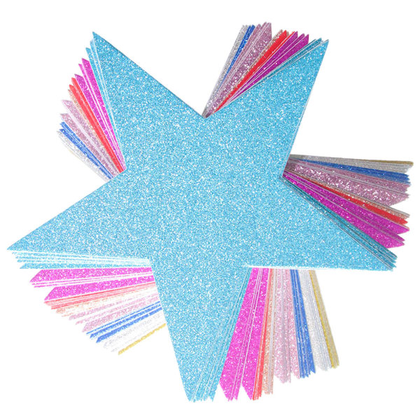 80 bitar Glitter Star Cutouts Papperskonfetti för anslagstavla Klassrumsväggdekoration, 13,5*12,8cm