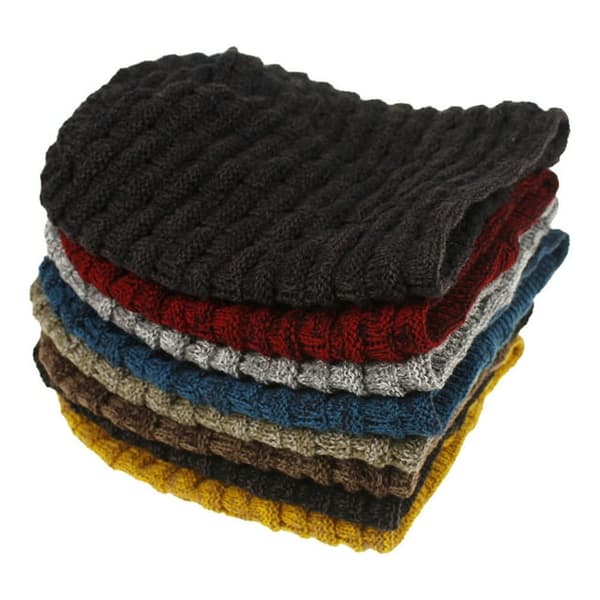 Ingefær gul strikket lue for kvinner, ullforet strikket vinterlue