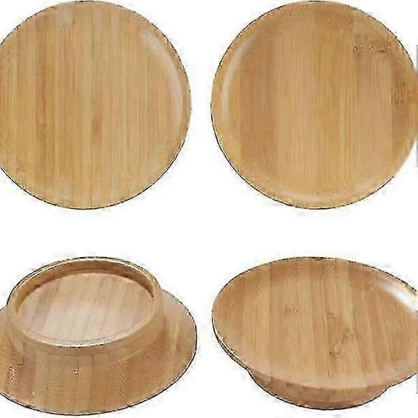 Återanvändbara 4\" bambulock för vinglas, 4-pack style7891