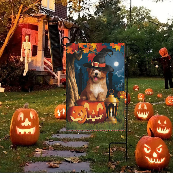 Vertikal flag med Halloween-græskar - 12 x 18 tommer