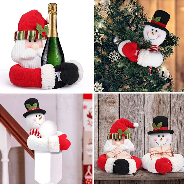 Julgardin Slag Tieback, Fönsterdekorationer För Heminredning, 3D-designad Tomte Snögubbe Docka Med Mjuk Kärna Fylld, Gardinhållare