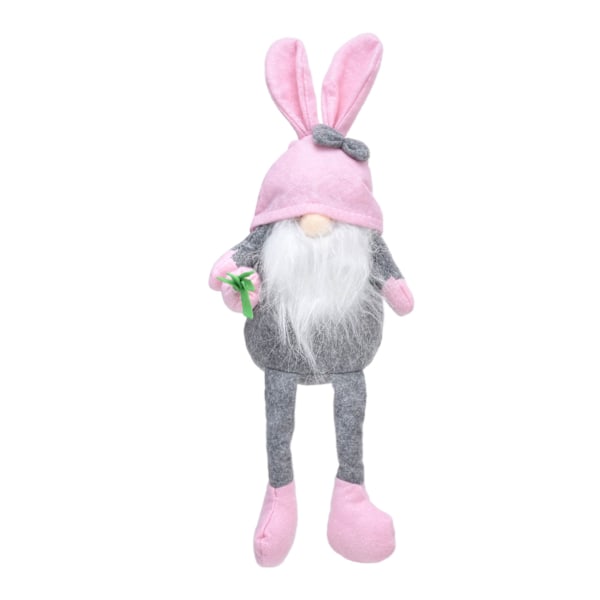 Påskhare Gnome Dockor Mjukt Tyg Långt Ben Söt Faceless Gnome Prydnad för Heminredning Rosa Hatt