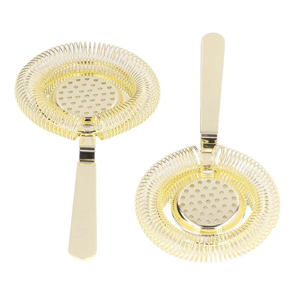 Barsi Strainer Fin Filter Professionel Rustfrit Stål Cocktail Strainer til Bartending Restaurant Fest Guld