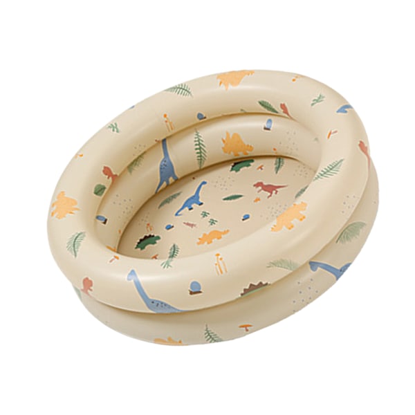 Uppblåsbar pool för baby retro uppblåsbar pool familj söt stil tjockare vattenpool beige dinosaurie