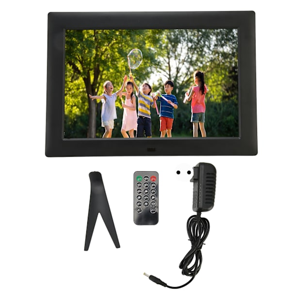 12 Tommers Digitalt Bilderamme HD IPS Skjerm Multifunksjonell Elektronisk Bilderamme med Fjernkontroll for Hjem 110‑240V EU-Plugg