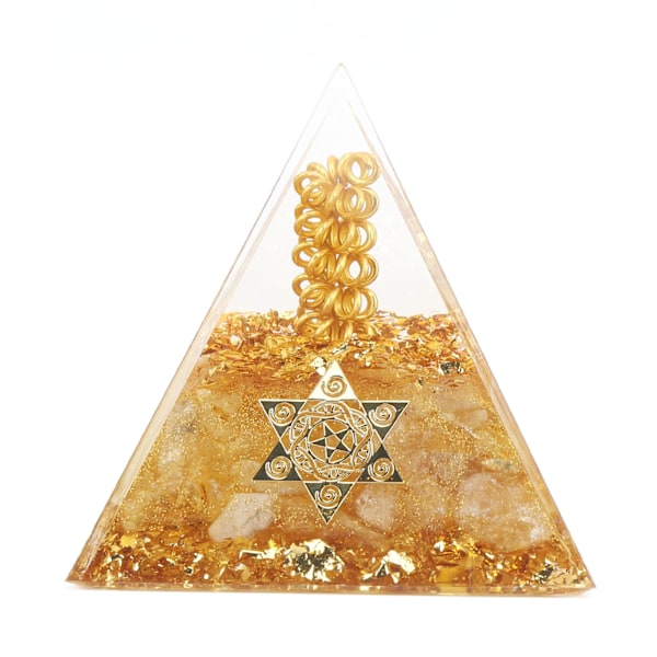 Orgonit Pyramide 6cm Energigenrator Krystal Tråd Håndlavet Pyramide Dekoration til Positiv Energi Velstand Succes