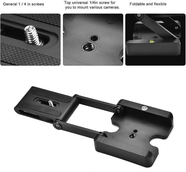 Z-beslag til DSLR-kameraer, Premium Materiale Flex Tilt Hoved med Quick Release Plade for problemfri stativtilslutning