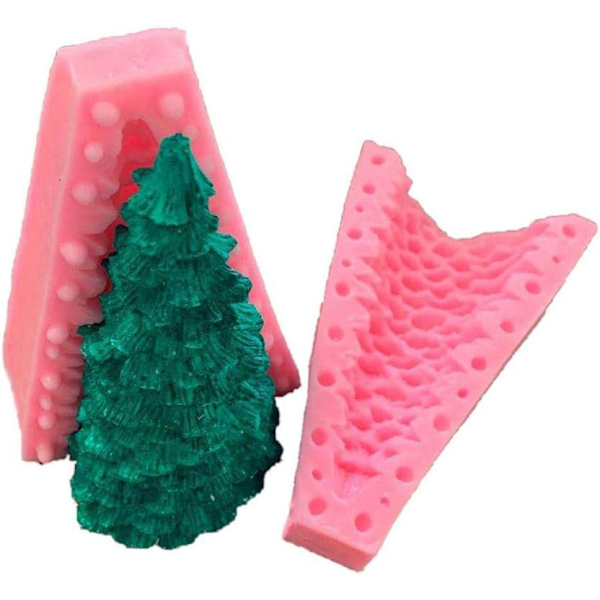 3D Julgran Silikonform, Julgransformad Silikonform, 14x9cm