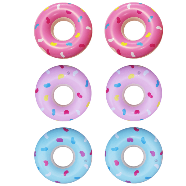 6st uppblåsbara poolmunkar Mini donut uppblåsbara leksaker Liten simring för barn