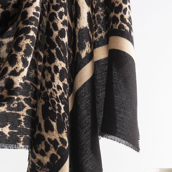 1 vintertørklæde leopardprint imiteret cashmere tørklæde kvinde varmt halstørklæde