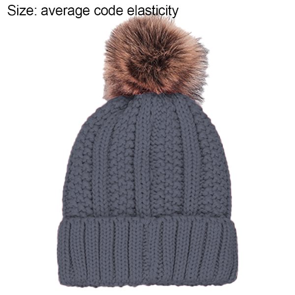 Mössa stickad ull skidmössa vintermössa dark grey