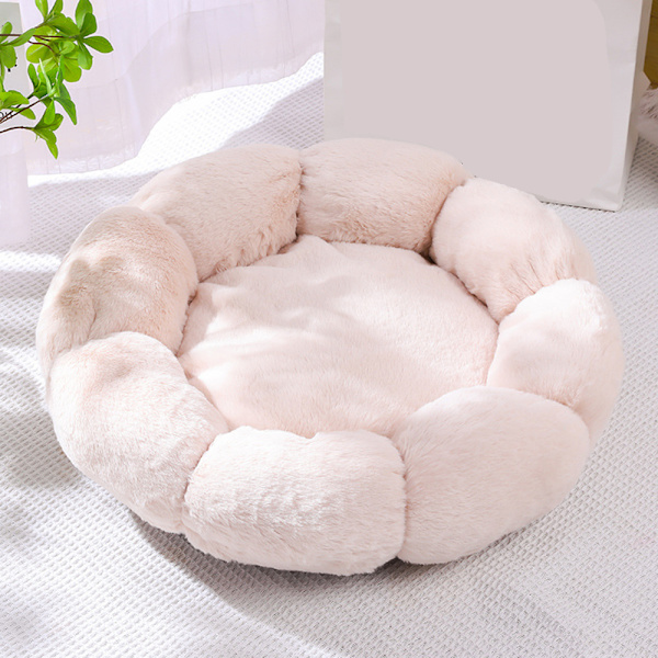 Kukkakuvioinen kissanhiekkalaatikko - Beige - 50 cm halkaisijaltaan