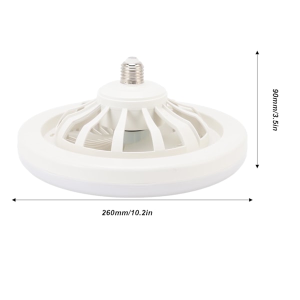 36W Takfläkt Ljus 9,8 Tum Liten Ljudlös E27 LED Fläktlampa för Sovrum 86‑265V Vit